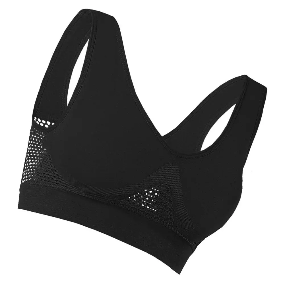 Women Wirefree Sports Bra Breathable Slim Fit Yoga Running Fitness Workout Underwear Comfortable Skin Friendly Easy Clean Size S