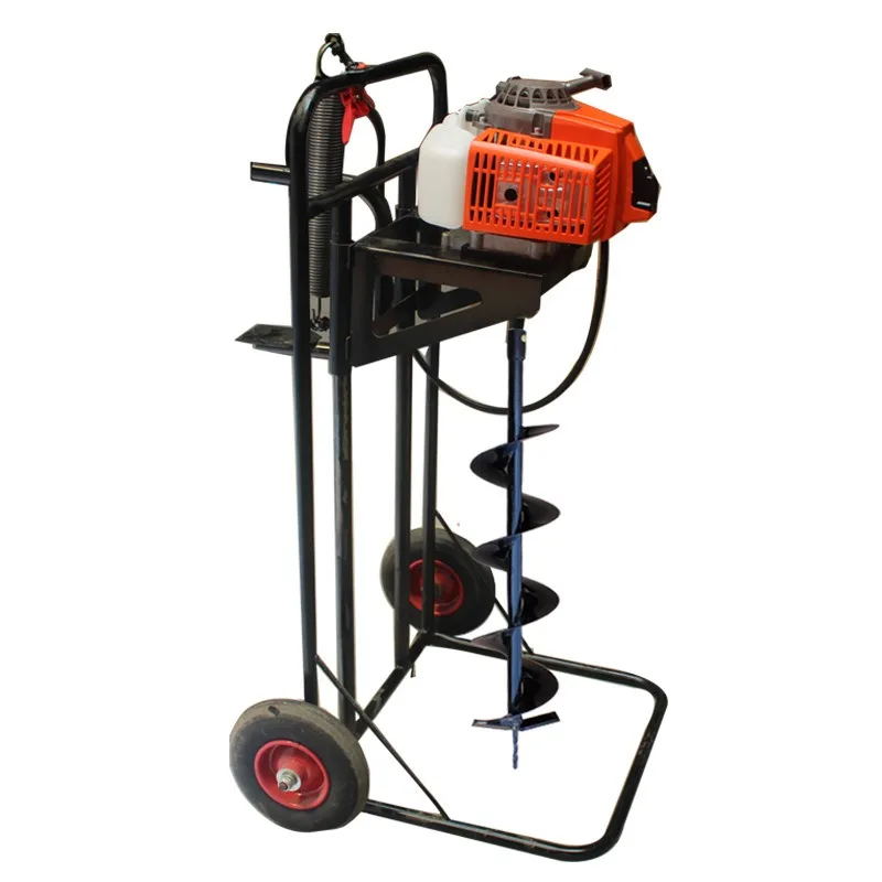 Hand Push 48 Earth Auger High Power Digging Machine Soil Drilling Pile Hole Digger For Orchard Fertilization