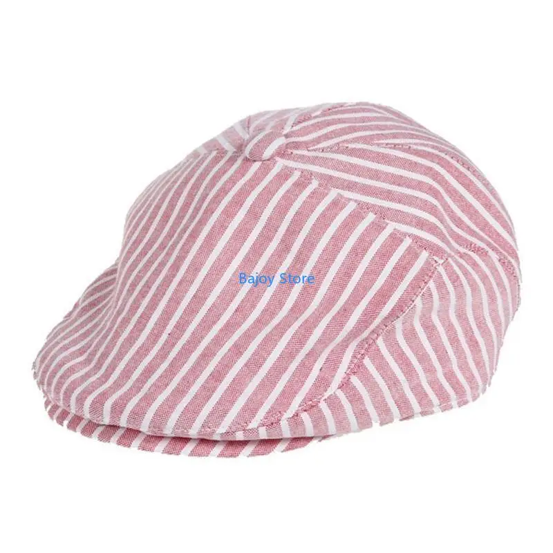 

63HE Baby Newsboy Toddler Boy Vintage Strip Driver Soft Little Kids Hat