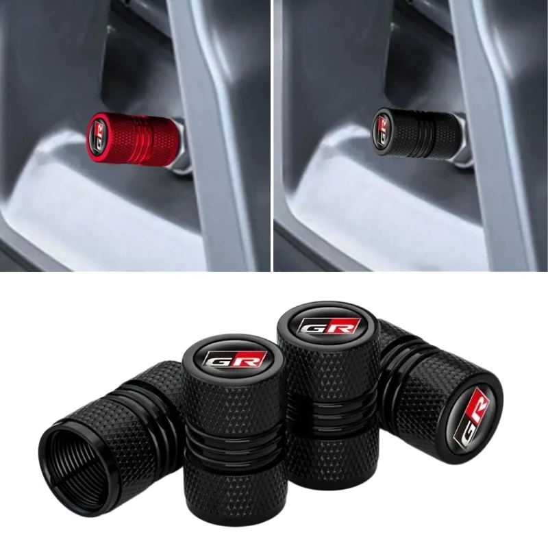 

Комплект из 4 колпачков для ниппелей автомобильных шин, совместимых с Toyota GR Sport, Gazoo Racing, Yaris, 86, Corolla, Hilux, Supra, C-HR – Автоаксессуары