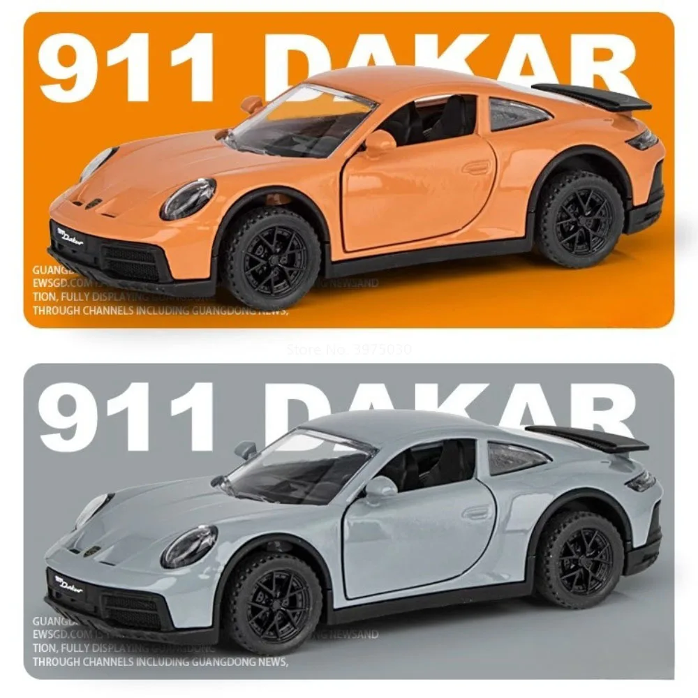 Scala 1:32 Porsche 911 Giocattoli in lega Modelli di auto della polizia con tirare indietro Musica leggera Veicoli in miniatura Bambini Regali per bambini