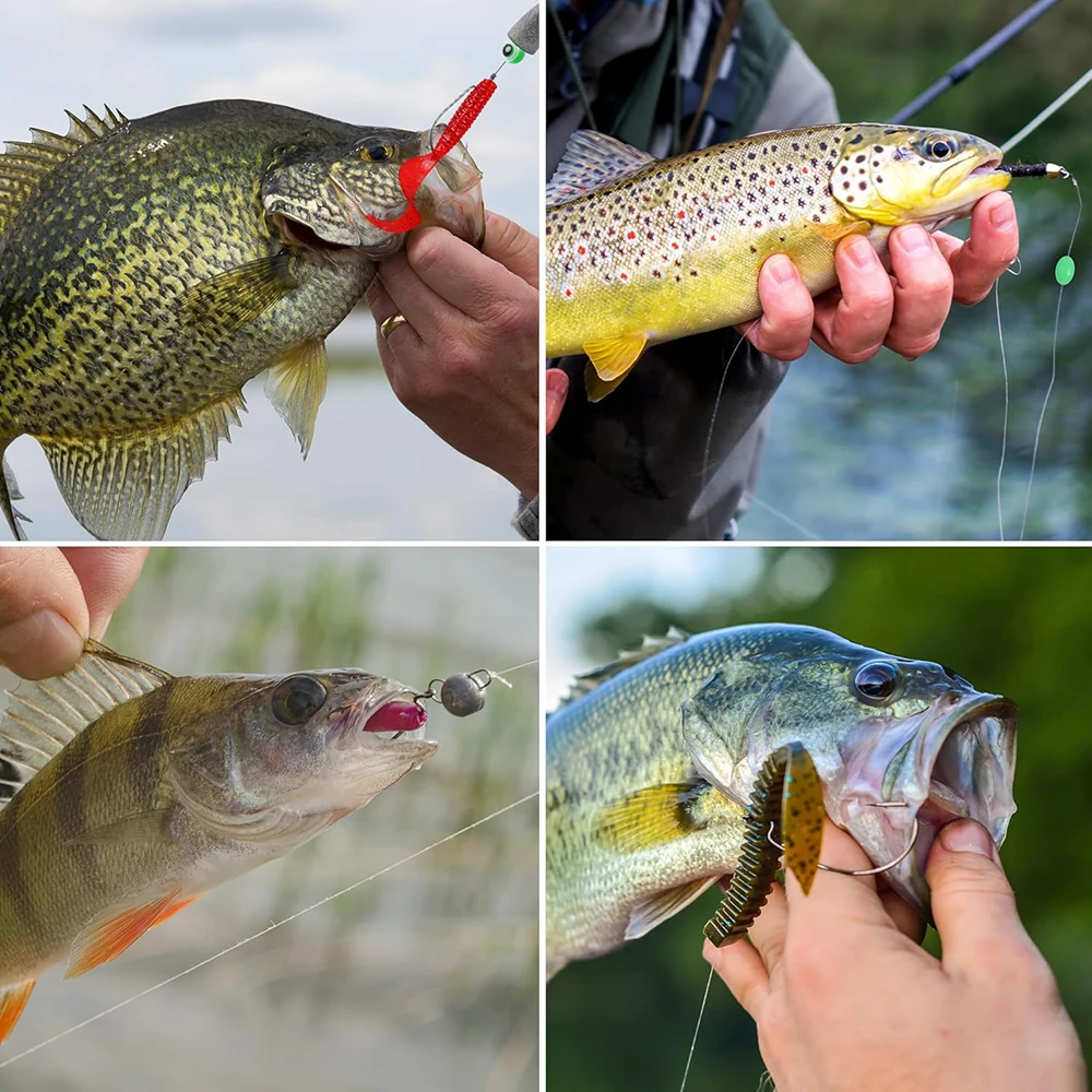 216 قطعة تكساس و كارولينا مجموعة أدوات الصيد رصاصة شكل الأوزان الصيد تهزهز السنانير ل باس سمك السلمون المرقط السلمون إغراء صيد السمك