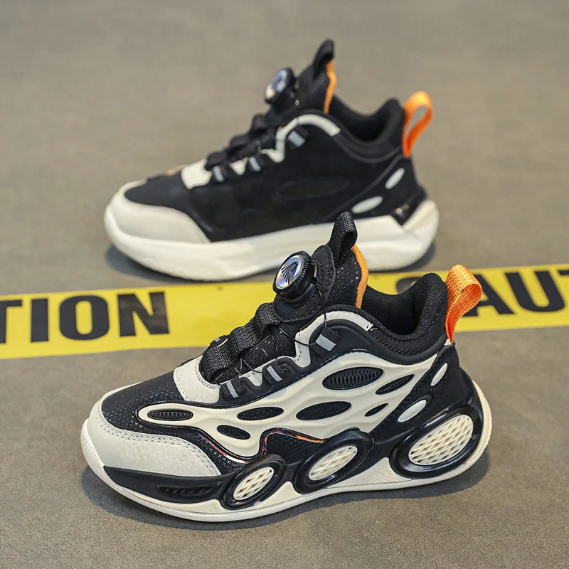 

2024 Autumn New Leather Waterproof Children's Sports Shoes Outdoor Basketball Shoes for Boys Brand Teenage Trainers Boys