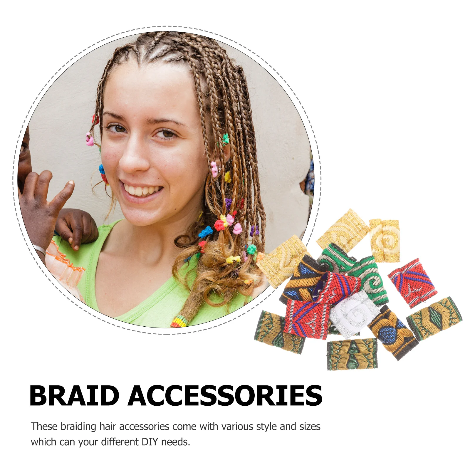 

15 шт. красочные дреды, манжеты для волос, косы, кольца, тканевые трубки, легкие декоративные аксессуары для волос для косичек, хвостиков