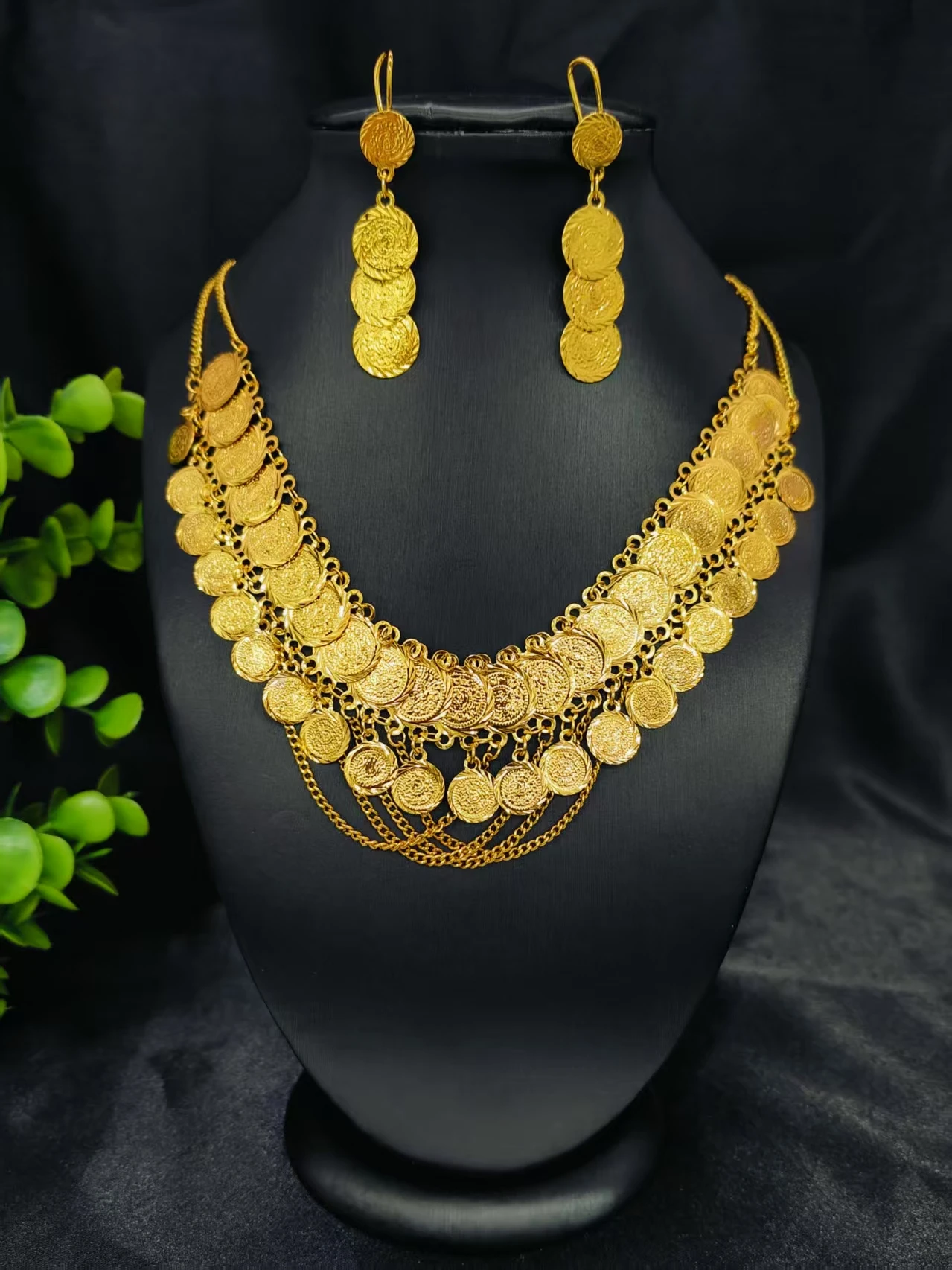 

Dubai Necklace Sets For Women Dubai African Gold Color Jewelry Set Bride Earrings Indian Nigerian Wedding Jewelery Set Gift