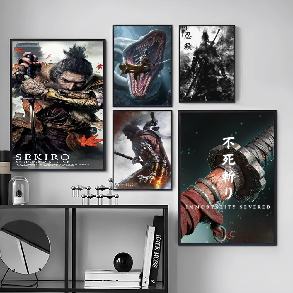 Game S-SEKIRO S-Shadows Die Twice Painting Calligraphy Canvas Poster Art for Bedroom Living Room Home Decor Wall Decals Gift