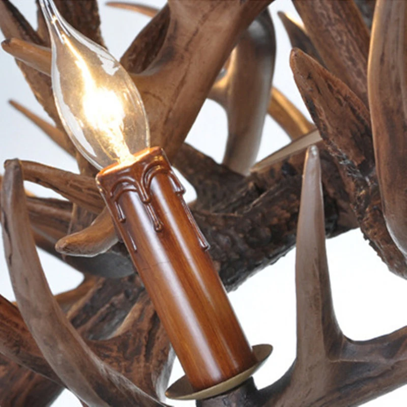 Imagem -06 - Nordic Chandelier Iluminação Retro Antler Teto Lâmpada Pingente Living Room Decor Restaurante Home Appliance Luminária