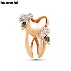 Hanreshe Creativity Flower Tooth Brooch Pins Dental Medical Jewelry Gift Lapel Badge for Dentist Doctor Nurse Medicine Student