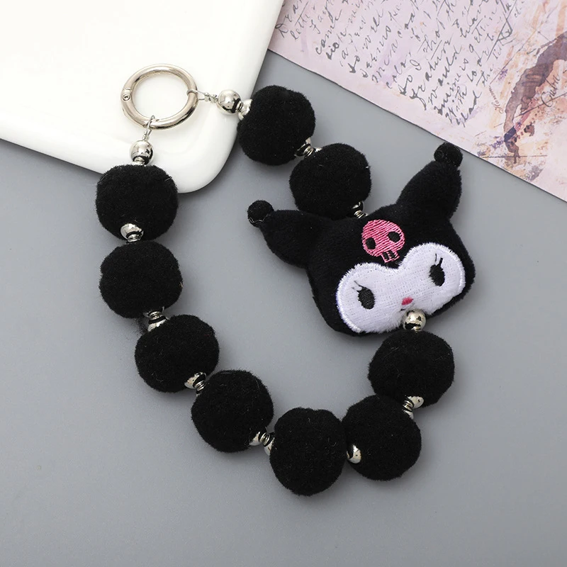 Y2K Hello Kitty Anime Phone Chain, grânulos coloridos retrô, chaveiro anti-perdido, pulseira na moda, sacos acessórios de jóias, presentes para meninas