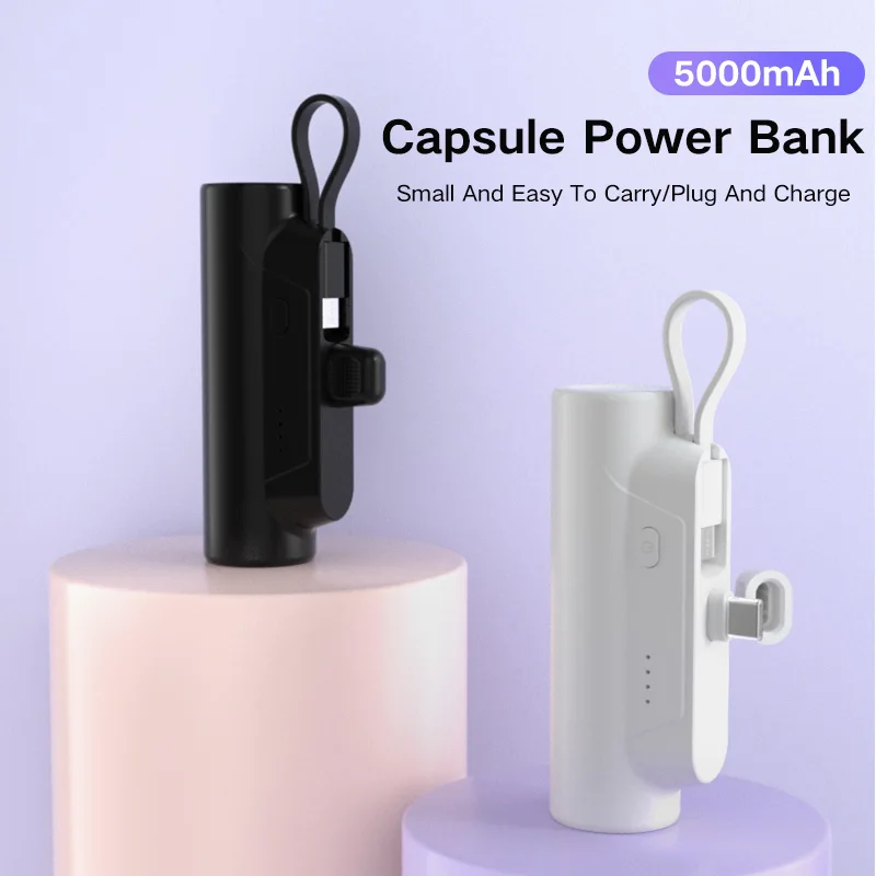 باور بانك متنقل من CHICNOD بقدرة 5000 مللي أمبير في الساعة، باور بانك صغير مريح ومحمول، شحن سريع لهاتف آيفون وسامسونج وشاومي وبطارية خارجية