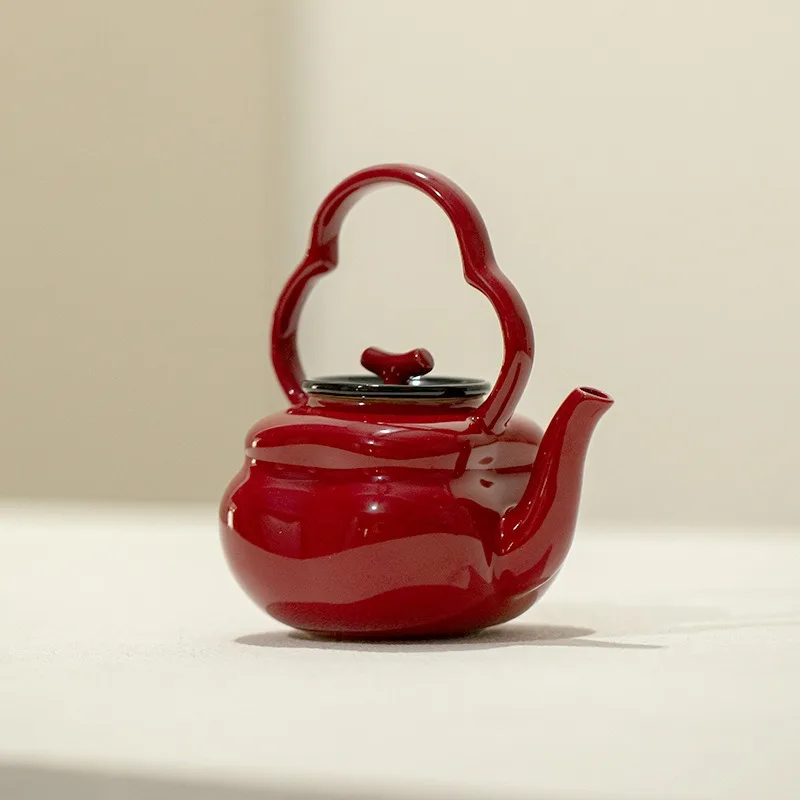 إبريق شاي البرسيمون الأحمر ذو سعة كبيرة طقم شاي الكونغ فو المنزلي صانع شاي السيراميك المتقدم #2