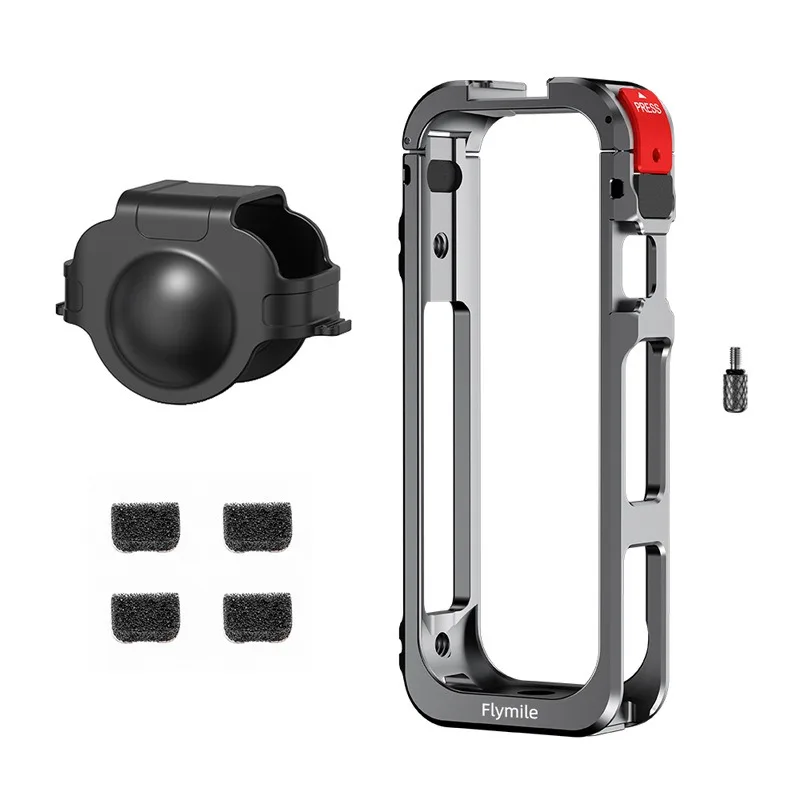 

Suitable for Insta360 X5 metal frame rabbit cage with scratch resistant silicone lens protection cover, sports cameraaccessories
