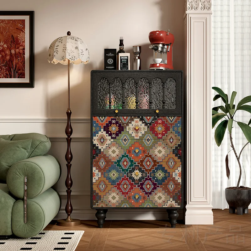 

Solid wood four-chest cabinet Bedroom bedside drawer storage cabinet Living room dining side cabinet against the wall