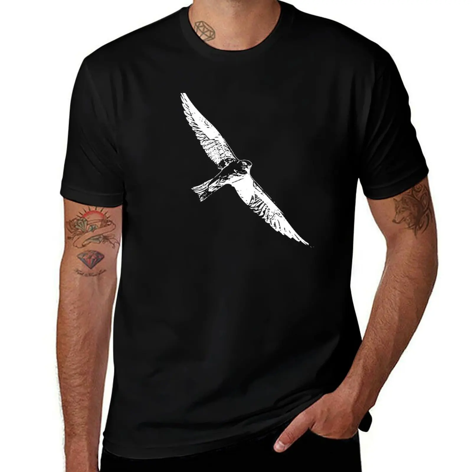 White Tailed Kite White Design T-Shirt graphic t shirts oversized graphic tee plain mens graphic t-shirts