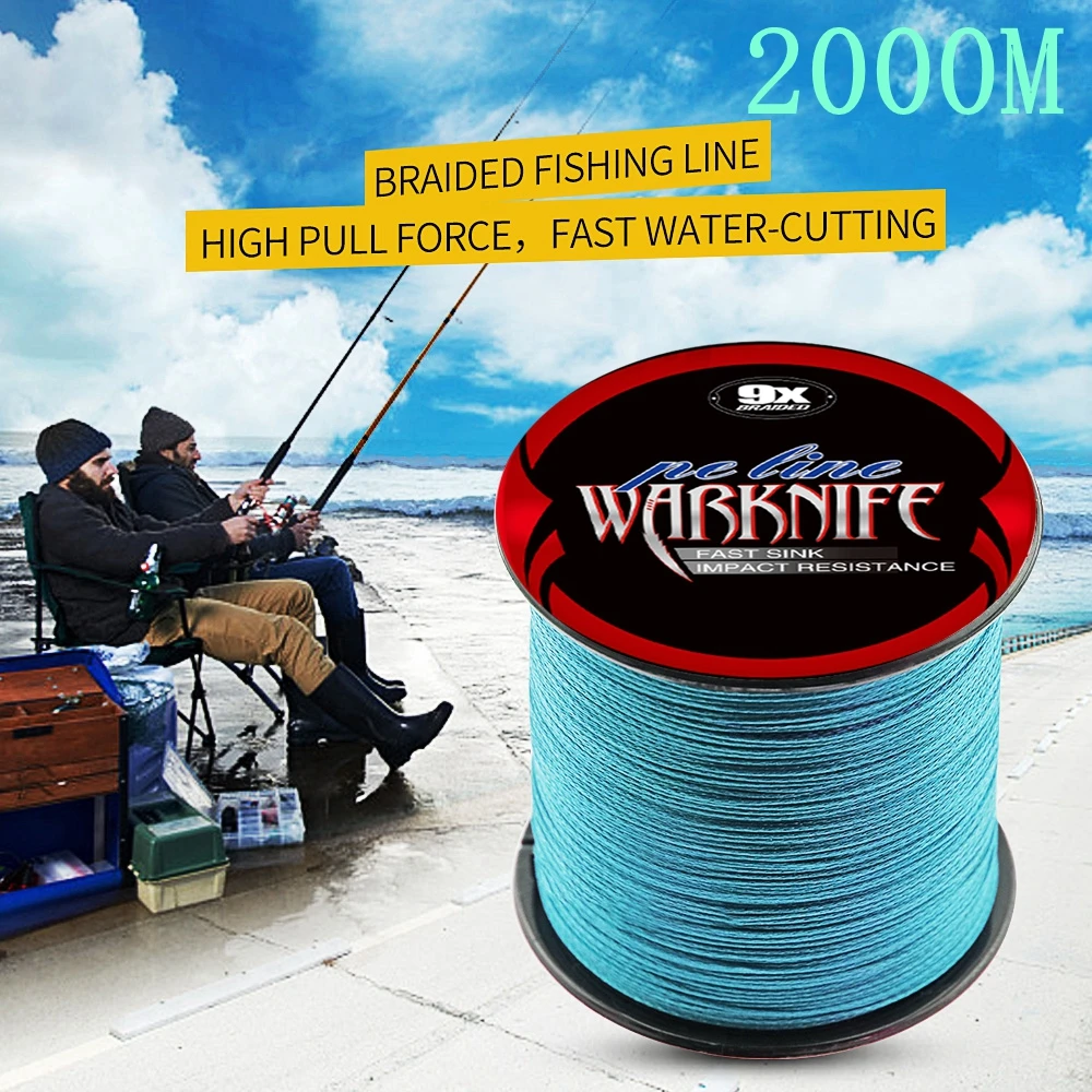 

Warknife 9 Strands Super Strong PE Fishing Line Raid Fishing Line 2000M Multifilament Fishing Wire Carp Saltwater Fishing Line