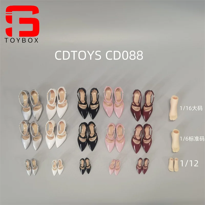 cdtoys 1/6 cd089 صنادل عالية الكعب بكعب رفيع أحذية نموذج لدمى الجسم الجندي 12 بوصة #3