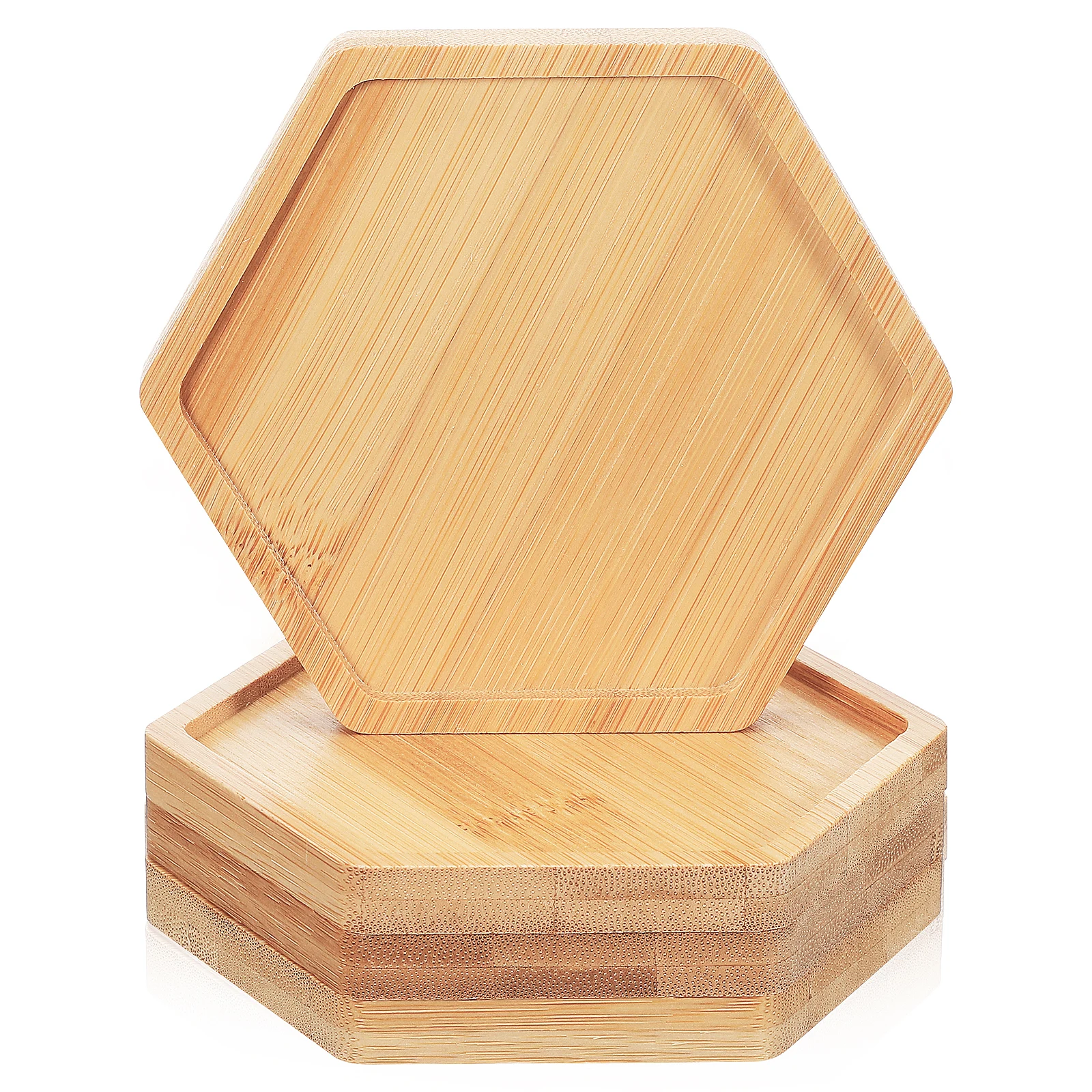 

Alipis 4 Pcs Modern Set Beige Bamboo Mosaic Tray for Home Desk Decor Workstation Base Supplies