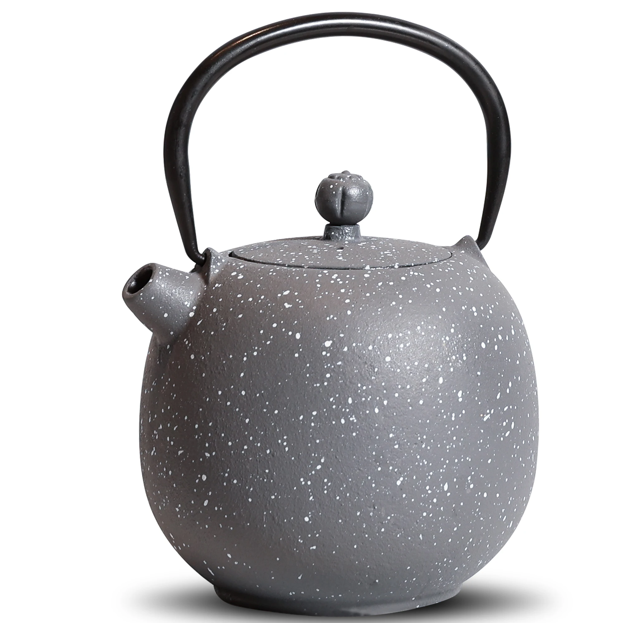 Cast Iron Teapot,with Infuser for Loose Leaf, Tea Kettle Stove top Safe Coated with Enameled Interior,20oz/600ML Grey