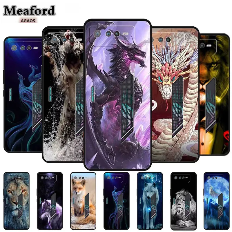 Phone Cases Soft Silicone Shockproof Case  Phone Case Scratch Proof Back Cover with Animal Cute Motifs for Asus ROG Phone 6 Case