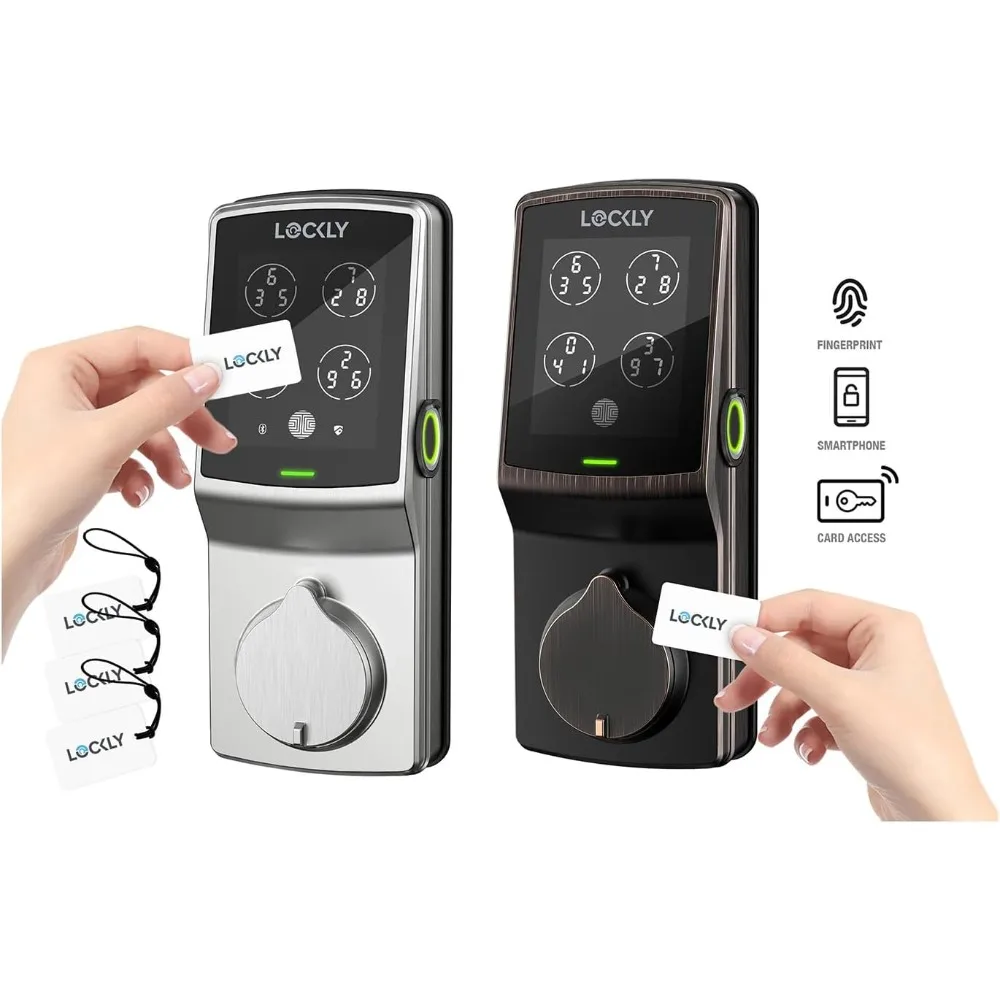 Cerradura inteligente Secure Plus con tarjetas RFID, PIN Genie ®   Cerrojo inteligente con teclado digital, control remoto por aplicación, sensor biométrico de huellas dactilares