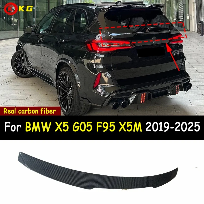 

FOR BMW G05 F95 X5M 2019 2020 2021 2022 2023 Real Carbon Fiber Paint Car Rear Wing Trunk Lip Roof Spoiler