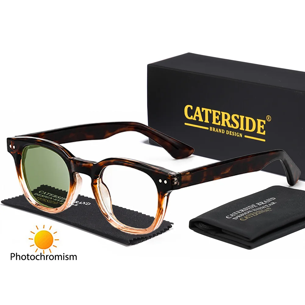 CATERSIDE Retro Herren-Sonnenbrille mit photochromen Gläsern, hochwertige quadratische PC-Sonnenbrille für Damen, Outdoor-Reise-Business-Brille, UV400 – Detail 8