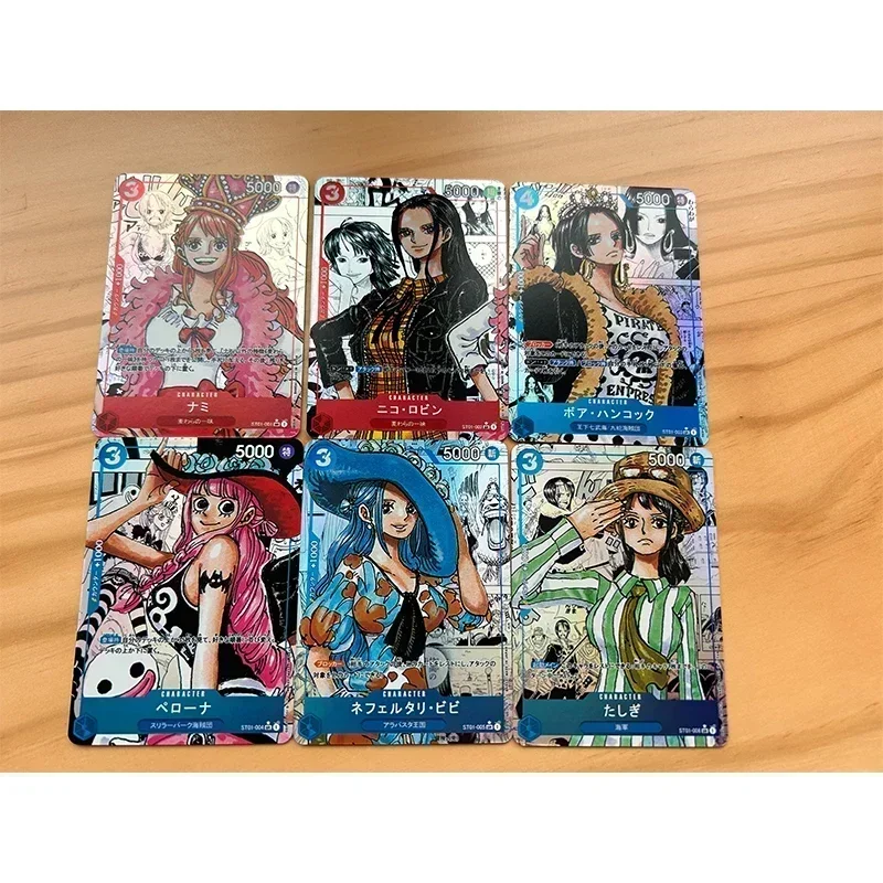 One Piece Nico Robin Nami Boa Hancock nefertori D. Vivi Tarjeta de colección casera DIY, juguetes de juego, regalo de cumpleaños y Navidad