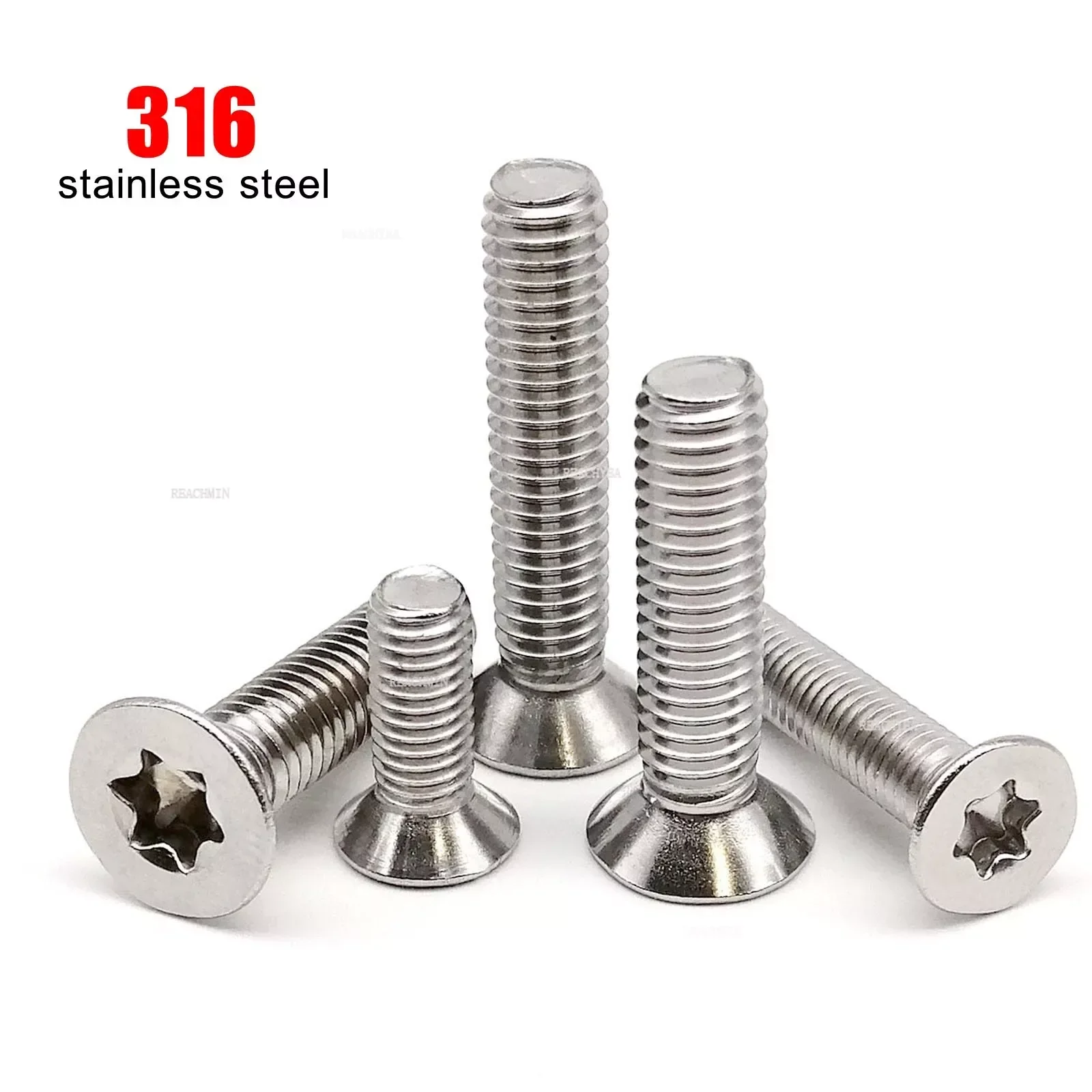 5/10/50pcs M3 M4 M5 M6 M8 GB2673 316 A4-80 Marine Grade Stainless Steel Six-Lobe Torx Flat Countersunk Head Security Screw Bolt