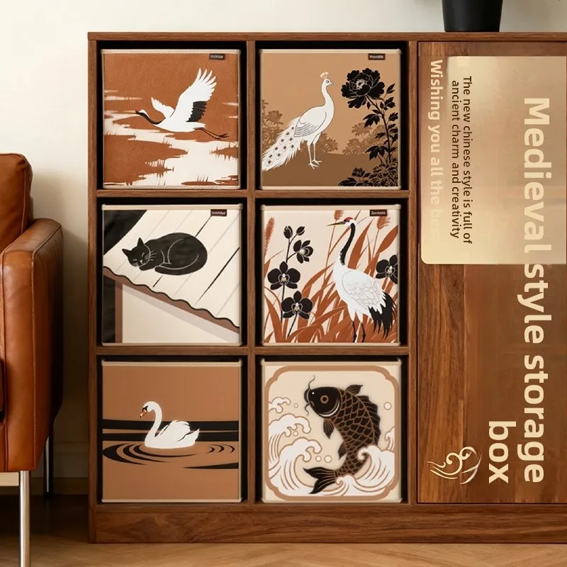Storage Box Medieval Clothes Storage Box, Kalek Lattice Cabinet, Storage Basket, Retro Foldable Drawer Type Finishing Box