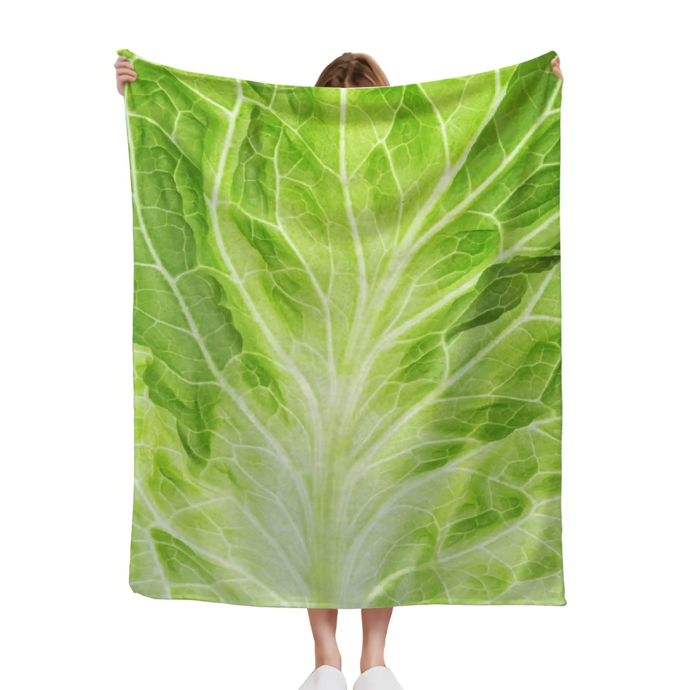 Cabbage Throw Blanket Lettuce Blanket Super Soft Fuzzy Plush Blanket for Gift Bedding Quilt Home Decor for Couch Sofa All Season