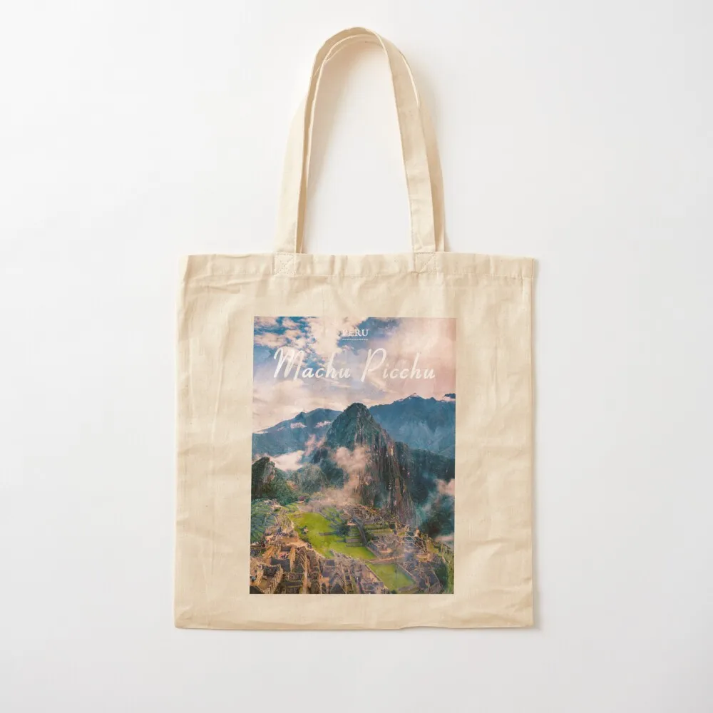 

Machu Picchu Peru Travel Tote Bag custom fabric bag university bags aesthetic Canvas