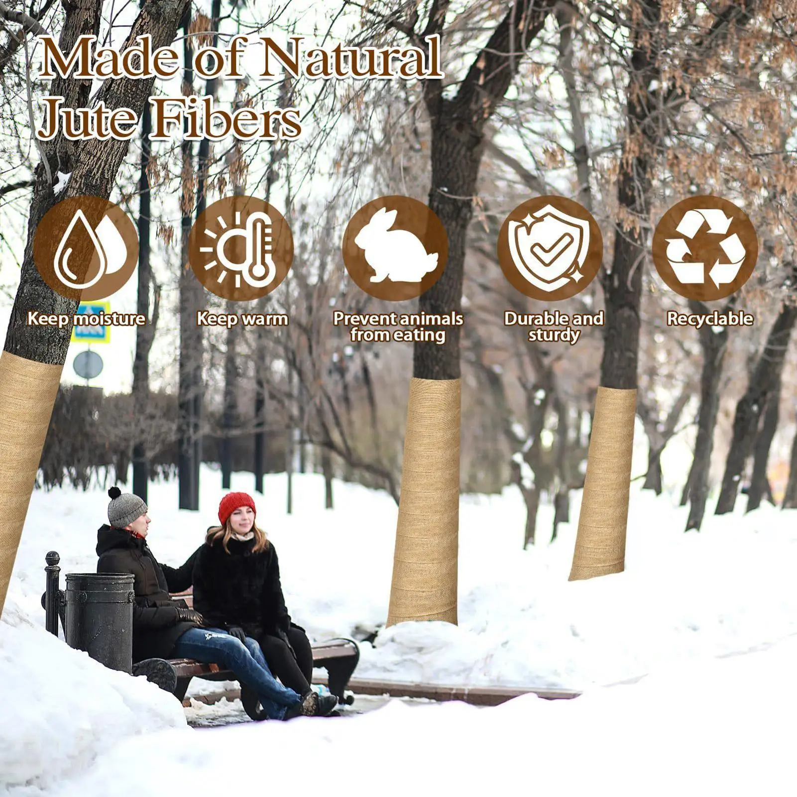 Tree Trunk Wrap Breathable Cloth Bandage Autumn Tree Fabric Bark Protector For Shrubs Plants Garden Yard Pathway Backyard Farm
