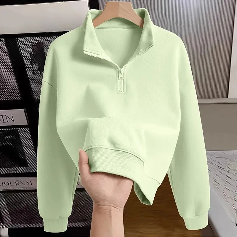 

Bargain Half-Zip Collar Short Sleeve Sweater for Women