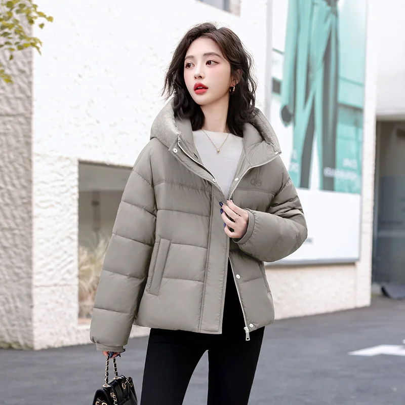 

fashion Women cotton-padded jacket new model short style raglan sleeve Purple style stand collar keep warm autumn winter hooded