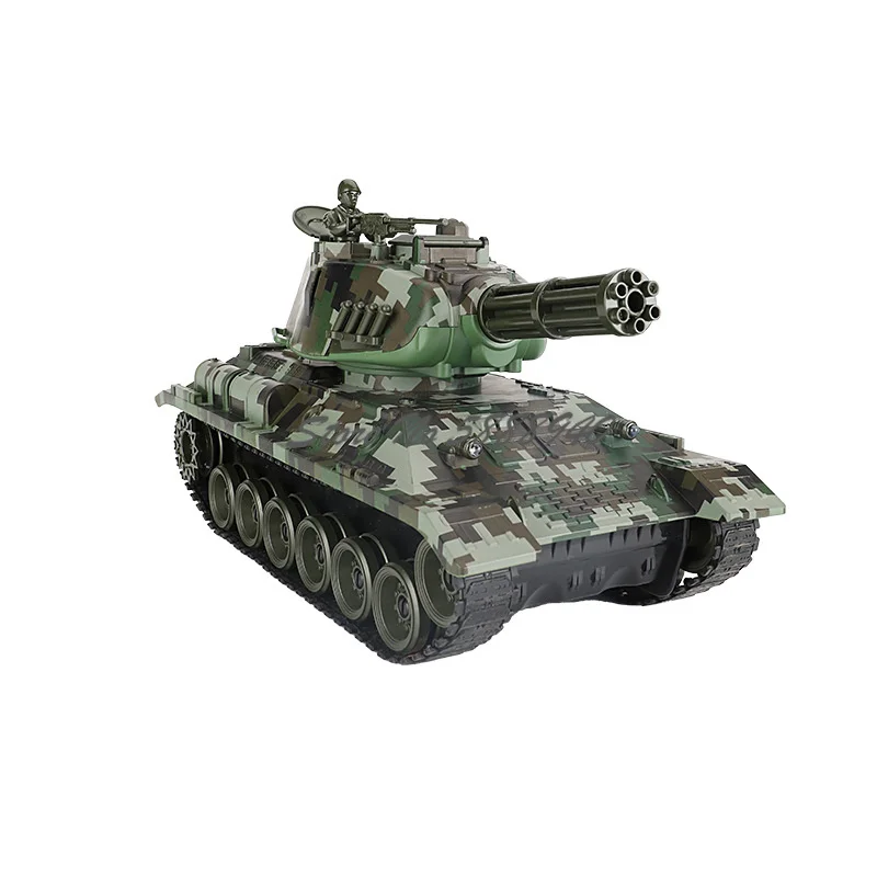 リモコン戦車との戦闘用弾丸発射 ソフト弾性スプレー360 °   回転シミュレーション喫煙機能付きワンキーデモRC戦車模型玩具