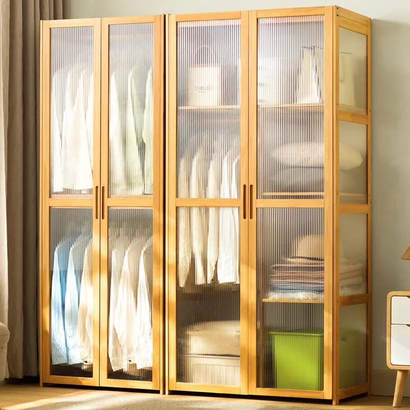 Floor-to-Ceiling Household Coat Rack Multifunctional Simple Storage Wardrobe for Bedroom Rental House Compact Hanging Hanger D