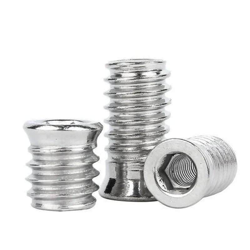 1/ 5pcs 304 Stiainless Steel M3 M4 M5 M6 M8 M10 Hex Socket Drive Insert Nuts Threaded For Wood Furniture