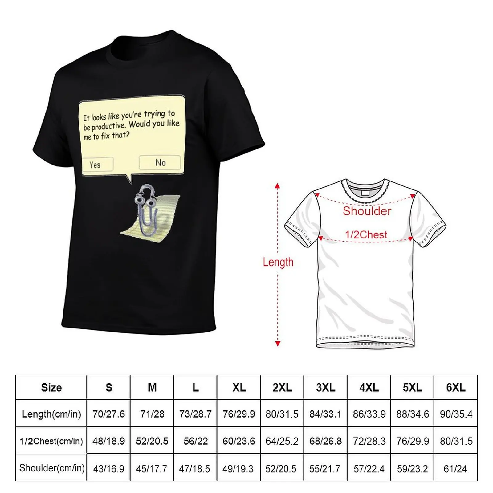 Clippy T-Shirt blanks oversize t-shirts man anime figures vintage clothes Men's t shirts