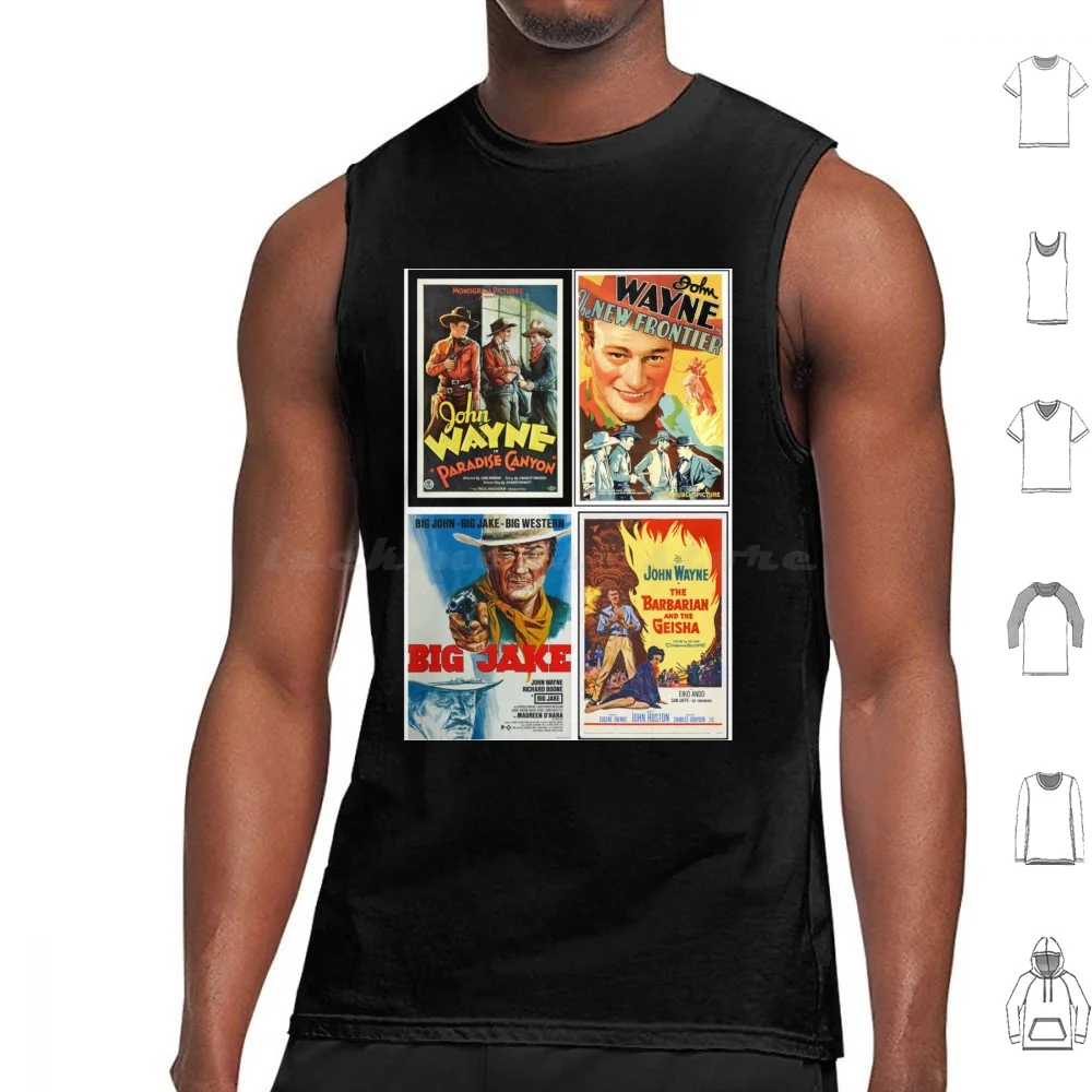 John Wayne Tank Tops Print Cotton John Wayne Hollywood John Wayne Actor John Wayne Bravo John Wayne Bravo Movie Gun John
