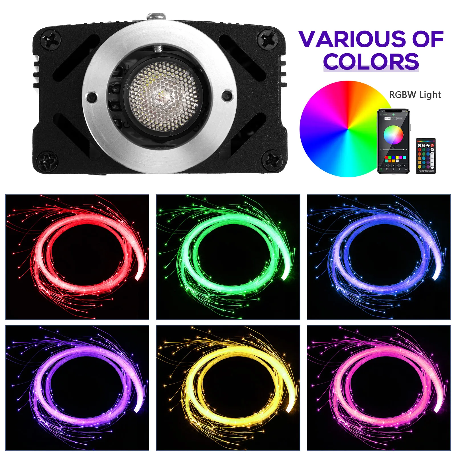 

500Pcs Car Headliner Star Light Kit Color Variety Easy To Install Robust Materials Compact Design Convenient Control Options