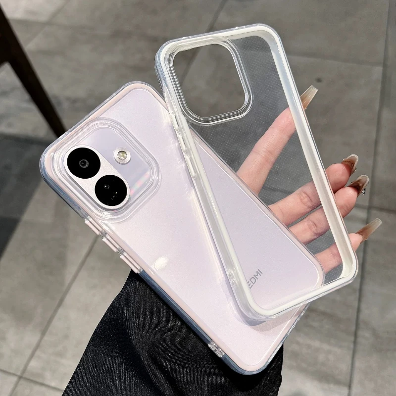 For POCO X8 5G Redmi Note 17 Pro 5G Case Advanced Ultra-thin Transparent Color Contrast 2 in 1 Anti-drop Cover For POCO X8 Funda