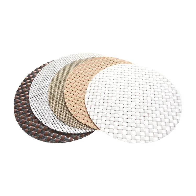 Custom Shape Round Table Mat Woven Washable PVC Placemat for Dinning Table