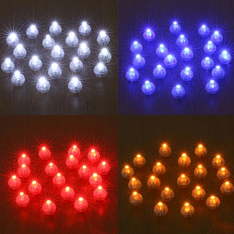10 Uds. De globo de luz LED colorido y creativo, minilámpara de bola redonda pequeña, linterna de barra, accesorios de decoración para fiesta de boda y Navidad