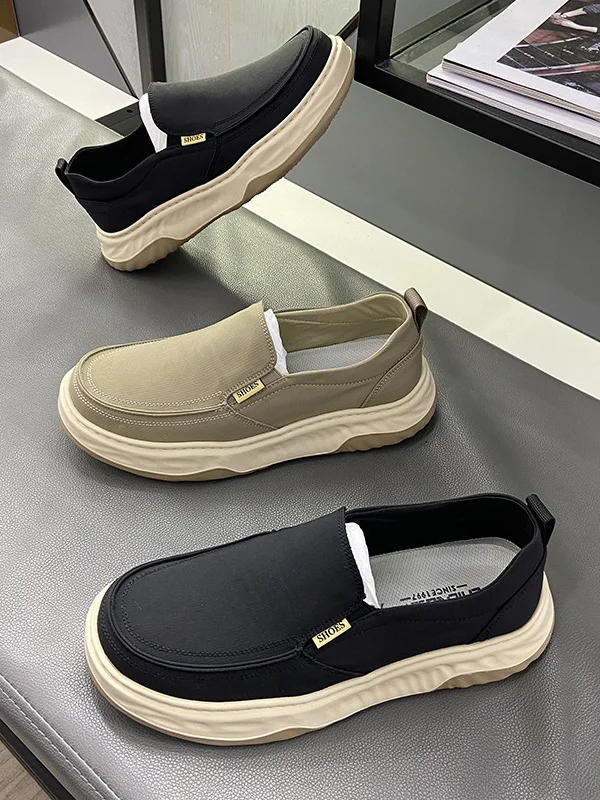 Loja de Calçados Naja, Tênis Casuais de Lona Confortáveis e Respiráveis, Slip-On com Costura Sem Cola, Calçados Masculinos de...