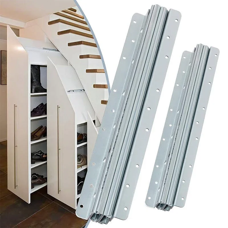 

2PCS/set 3 Fold Full Extension Cabinet Soft Closing Undermount Drawer Slides 16inch Professional Load Bearing Living Room Slide