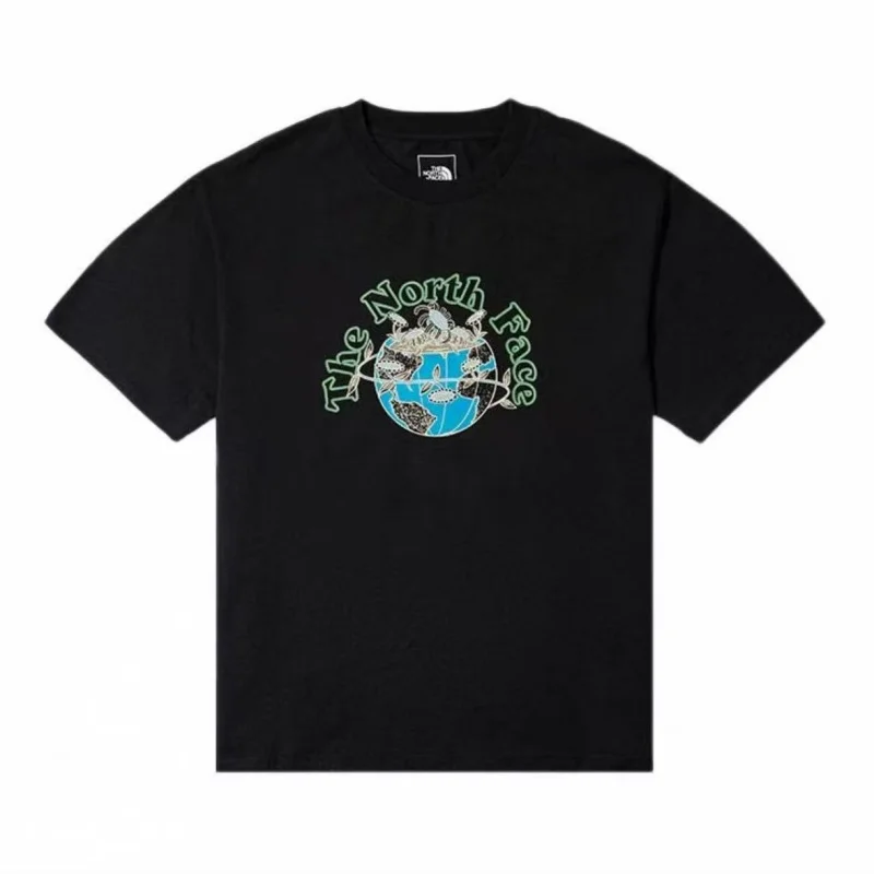 THE NORTH FACE Cotton Sunflower Earth Graphic Print Outdoor Casual Loose Breathable Short Sleeve T Shirt Unisex Summer