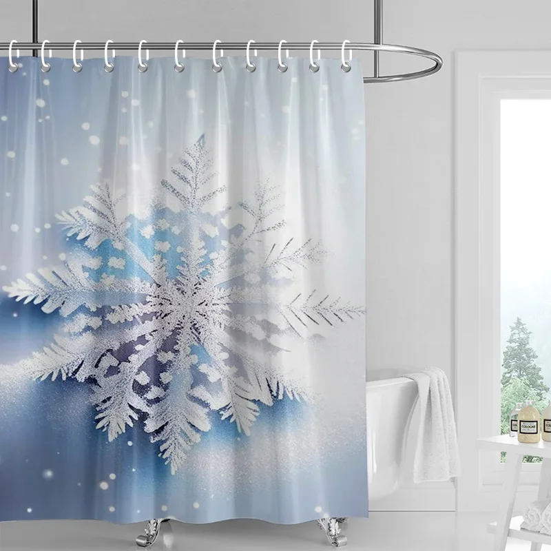 Home decoration shower curtains for bathroom waterproof curtain fabric Modern Nordic style Living Room Merry Christmas winter