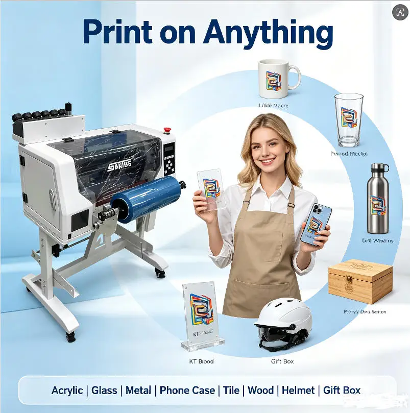 UV dtf printing machine win7/8/10/11 system roll to roll uv dtf sticker 320mm printer double sides printing for gift box mug