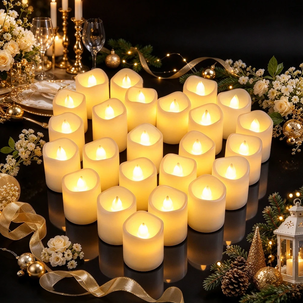 LED Candle Portable Tealights Battery Powered Fake Lamp Flameless Holiday Birthday Party Wedding Bedroom Decoration Supplies