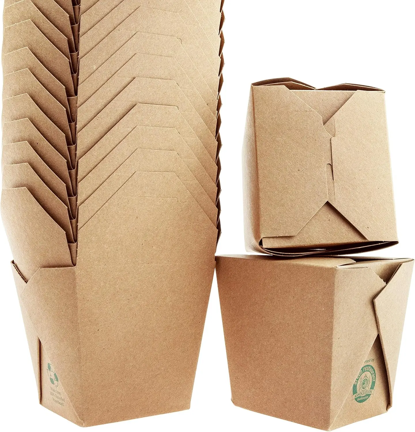 

Recyclable 8oz and 16oz Brown Takeout Boxes, Leakproof Greaseproof for Restaurants, Bulk Pack Microwaveable